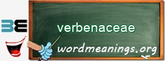 WordMeaning blackboard for verbenaceae